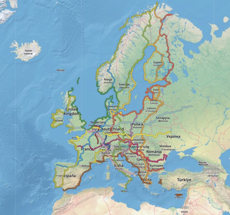 mappa eurovelo